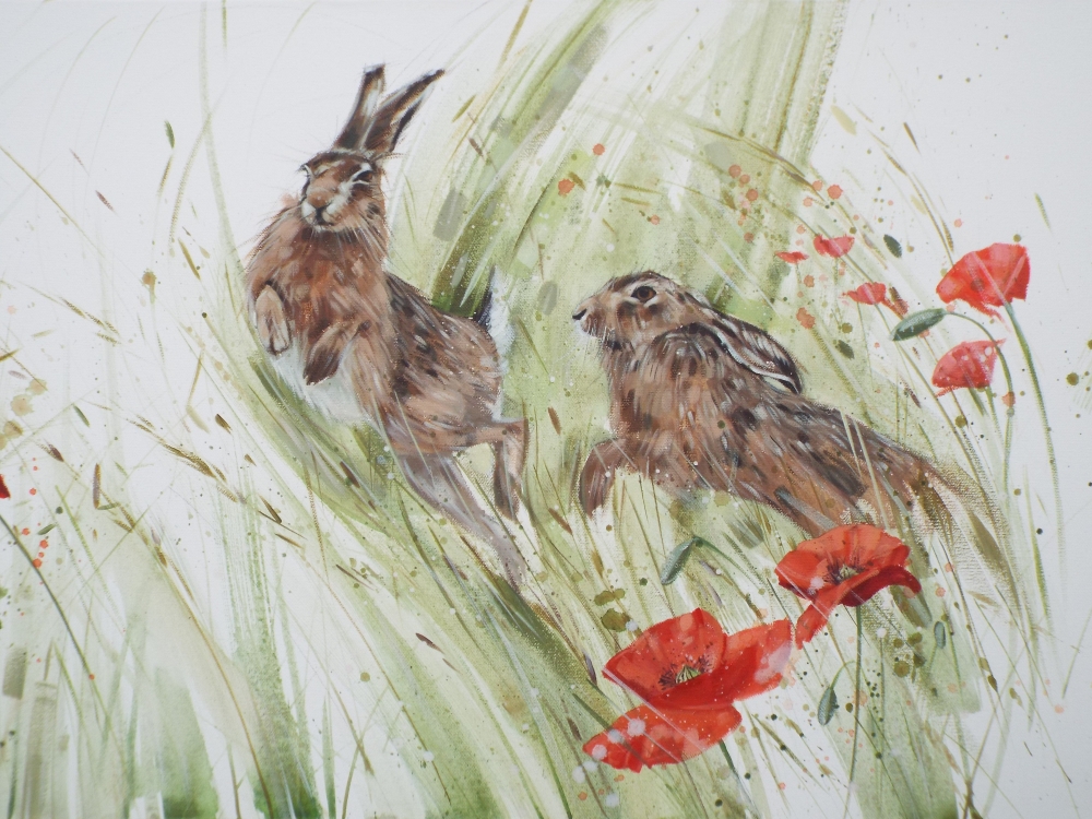 Hares and Poppies